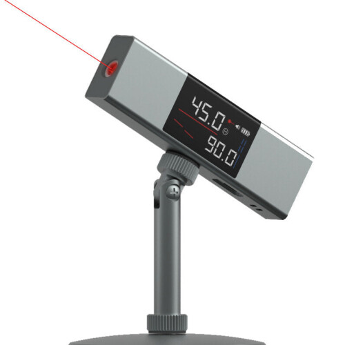 (With Bracket) 2 In 1 Dual Laser Protractor Digital Level Ruler Rechargeable 360 Arbitrary Angle Cast Line Measurement