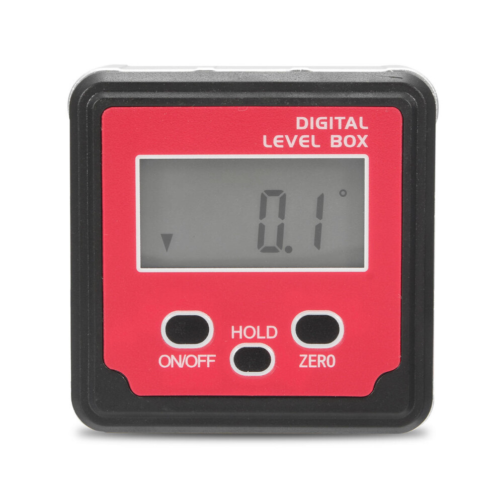 (Red) Digital Inclinometer Spirit Level Box Protractor Angle Finder Gauge Meter Bevel 8727971261385