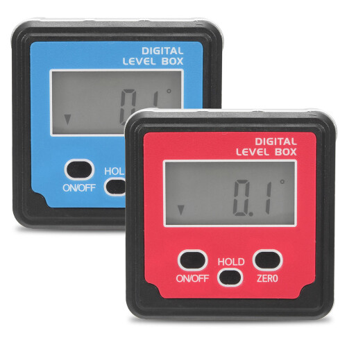 (Blue) Digital Inclinometer Spirit Level Box Protractor Angle Finder Gauge Meter Bevel 1