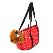 (Red) Padded Pet Carrier Bag Nylon Waterproof Travel Zip Lock Carabiner Portable Safe
