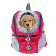 (Red, S) Pet Dog Shoulder Bag Small Dog Travel Mesh Backpack Breathable Portable Outbound Travel Pet Bag