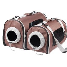(Brown, S) Cat Pet Carrier Bag Portable Pet Backpack Mesh Breathable Puppy Travel Bags for Outdoor Activities Dog Supplies