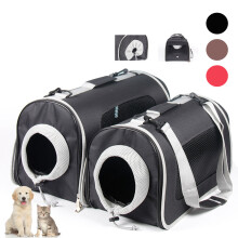 (Black, L) Cat Pet Carrier Bag Portable Pet Backpack Mesh Breathable Puppy Travel Bags for Outdoor Activities Dog Supplies