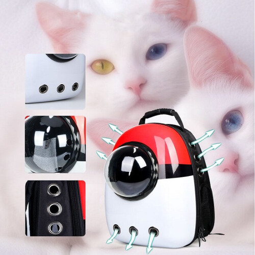 (A) Cat Carrier Bag Waterproof Breathable for Pet Backpack Travel Bag Space Capsule 2