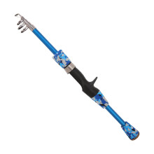 Telescopic Fishing Rod With Retractable Handle, Durable Ceramic Guides, Blue 1.5m, For Trout, Carp, Salmon