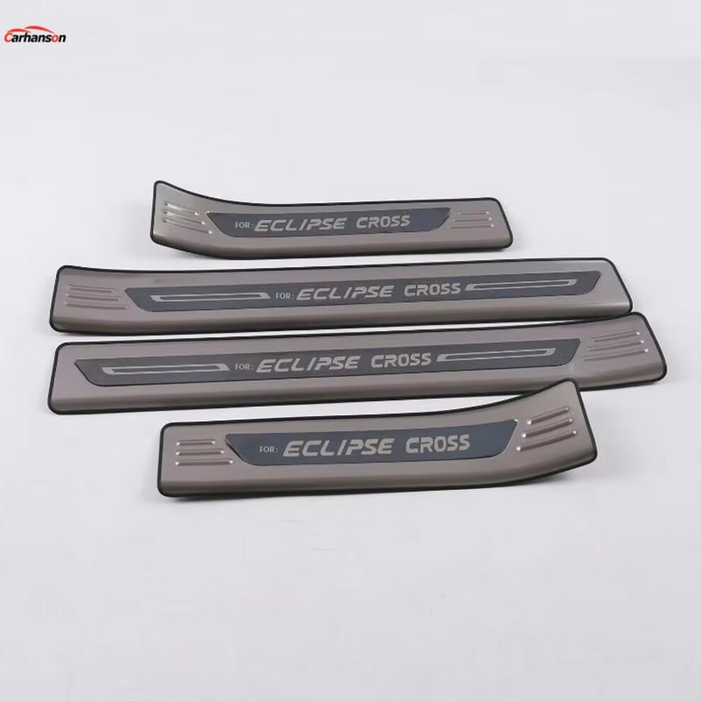(Black) For Mitsubishi Eclipse Cross Car Accessories 2018 2019 2023 Stainless Steel Door Sill Trim Protector Scuff Plate Guard Stickers Black 6910529982906