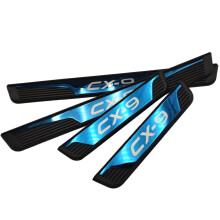 (Blue) Door Sill Pedal Car Scuff Plate For Mazda CX-9 CX9 2016 2018 2019 2023 2024 Protector Threshold Trim Auto Guard Cover Accessorie