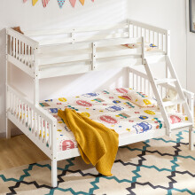 (White) Milan Triple Bunk Bed - Single Double Detachable