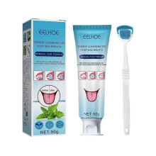 Eelhoe Tongue Coating Cleaning Gel with Brush Tongue Coating Cleaning Oral Care Removal Of Oral Cavity Odor Fresh Breath