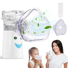 Portable Nebuliser Machine, Handheld Nebuliser for Adults & Kids, Dual Power Supply, Home & Travel Use