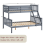 Vida Designs (Grey) Milan Triple Bunk Bed - Single Double Detachable 8