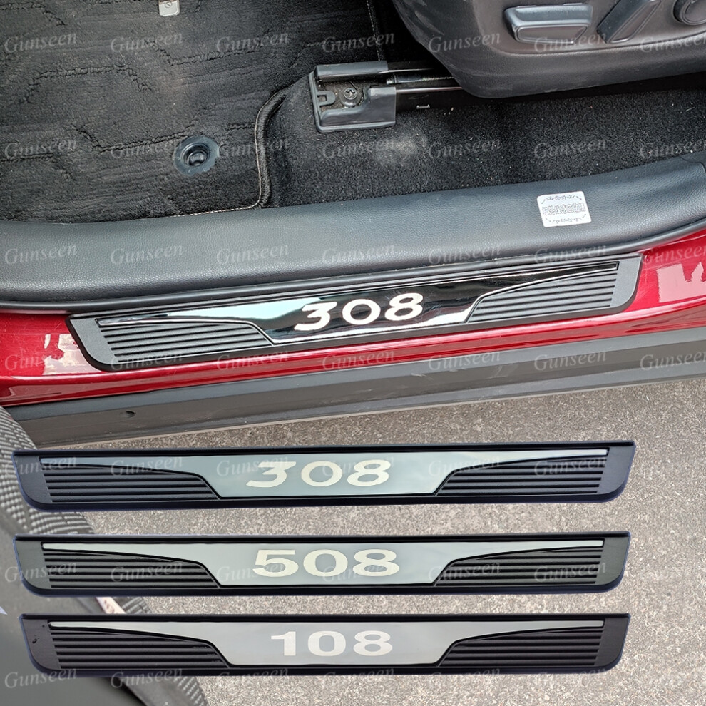 (108) For Peugeot 108 308 508 Car Door Sill Protector Scuff Plate Trim Accessories Pedal Styling Sticker 2021 2020 2019 2018 2017 2022 6910529983491
