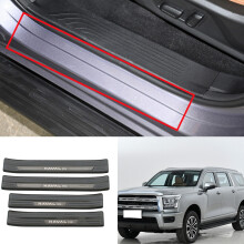 (silver red) Threshold Trim Auto Door Sill Pedal Car Scuff Plate For GMW Haval H5 Protector Stainless Steel Guard Cover Accessories 2023 2024