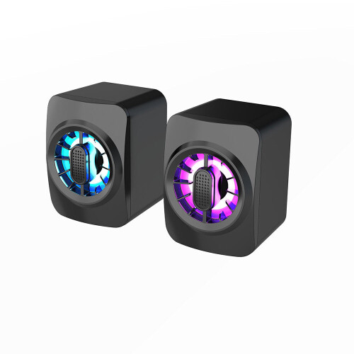 Computer Smart Portable Speaker 2.0 Channel Hi-Fi 3.5 Audio Interface RGB Cool Lighting Effect 1