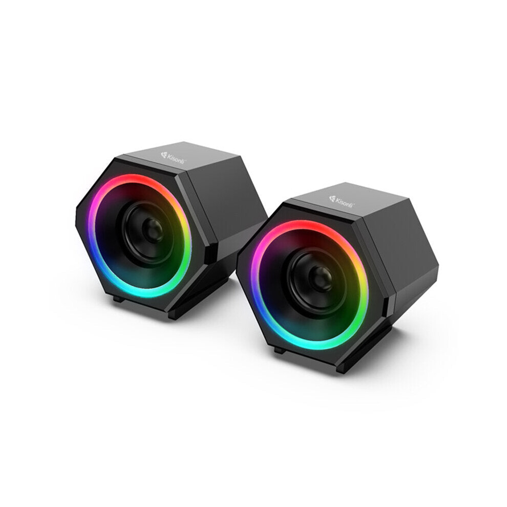Multimedia Speaker 3.5Mm Usb Rgb Speaker Combo Stereo Bass Gaming Subwoofer Computer Speaker For Laptop Computer 6112212095904