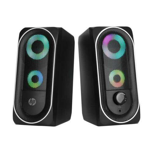 Mini Speaker Deep Bass RGB Streamer Light Effect 3.5mm USB Powered Desktop Loudspeaker for Laptop Computer Phone 1