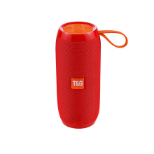 (Red) Portable Bluetooth Speaker Outdoor Wireless Bass Column Waterproof Speaker Support FM Radio MP3 TF Card Soundbar Subwoofer