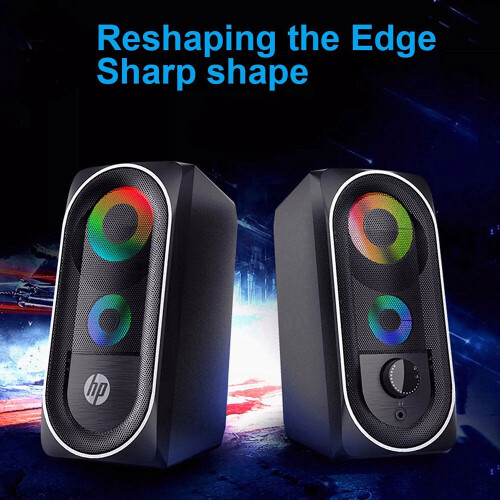Mini Speaker Deep Bass RGB Streamer Light Effect 3.5mm USB Powered Desktop Loudspeaker for Laptop Computer Phone 2