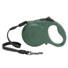 (Dark Green, S) Reflective Retractable Dog Leash, One Button Brake & Lock Anti-Slip Handle, Strong Nylon Ribbon Tape