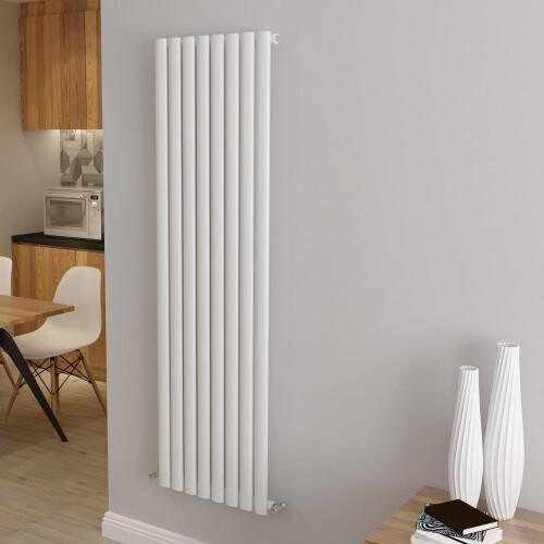 AICA (Single 1600x472mm, White) Designer Oval Column Radiator Central Heating