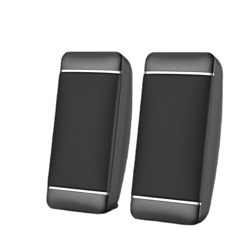 (Black) USB + AUX Wired 5W Audio Multimedia Loudspeaker Mini PC Computer Speaker for Laptop Desktop Phone