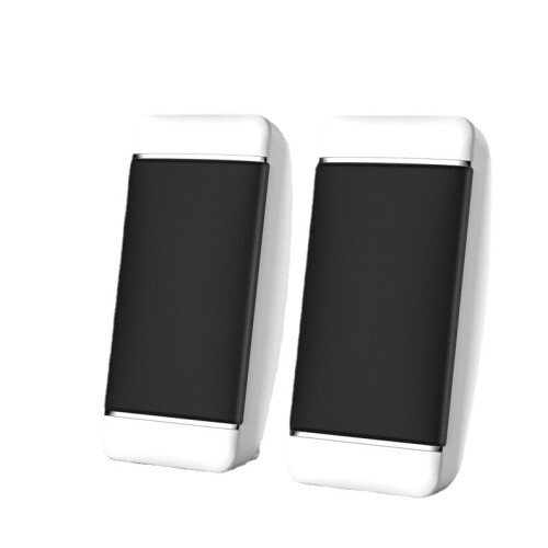 (White) USB + AUX Wired 5W Audio Multimedia Loudspeaker Mini PC Computer Speaker for Laptop Desktop Phone
