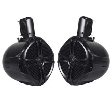 Pair 6.5" 2 Way 500W Marine Speakers Surround Sound Waterproof Hanging Wakeboard Tower Coaxial High-Power Black For Yachts Speedboats