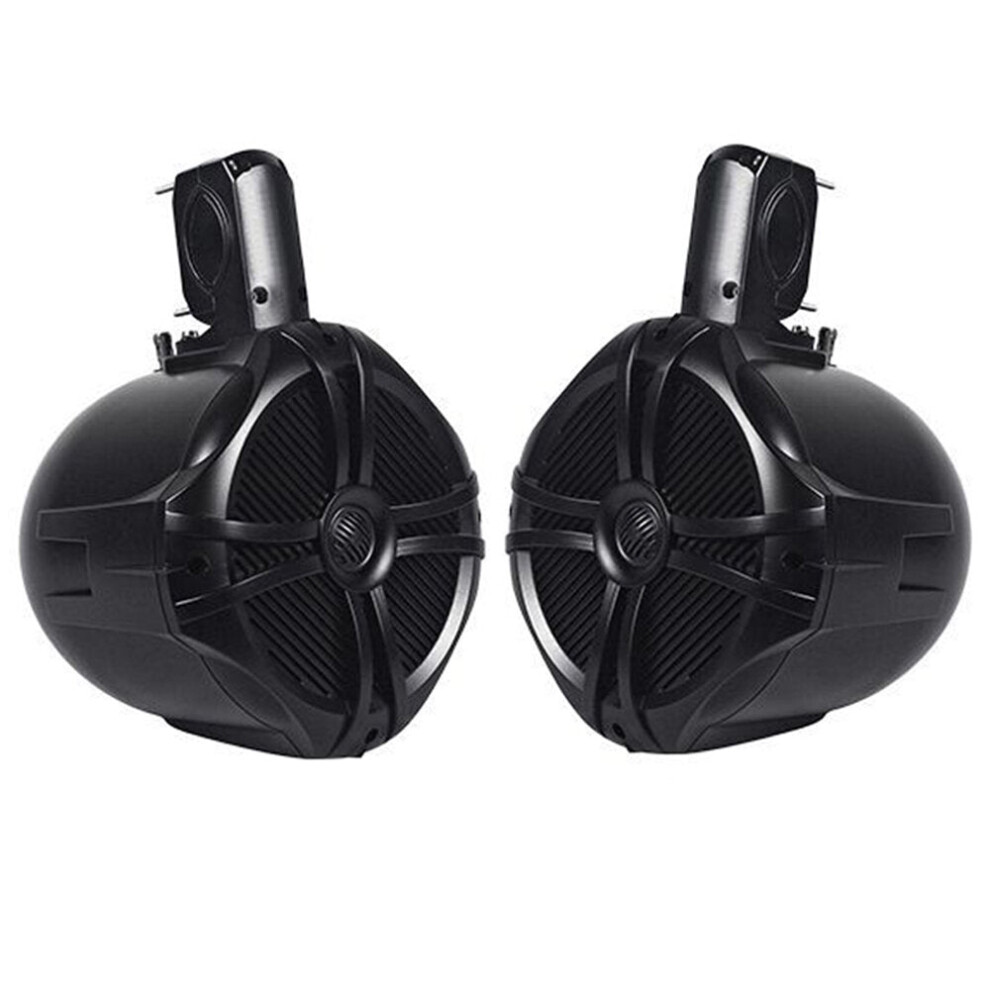 Greenzech Pair 6.5" 2 Way 500W Marine Speakers Surround Sound Waterproof Hanging Wakeboard Tower Coaxial High-Power Black For Yachts Speedboats