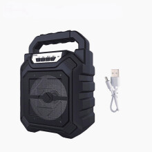 (Black, Without-Microphone) Outdoor Portable Wireless Bluetooth Speaker With Mic FM Radio Stereo Waterproof Soundbox Support AUX/USB/TF/FM