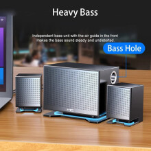 Bluetooth 5.0 Speaker Hi-Fi Stereo Bass USB Subwoofer Music Boombox Desktop Laptop LED Light Altavoces U Disk/AUX/TWS/TF/SD Card Player