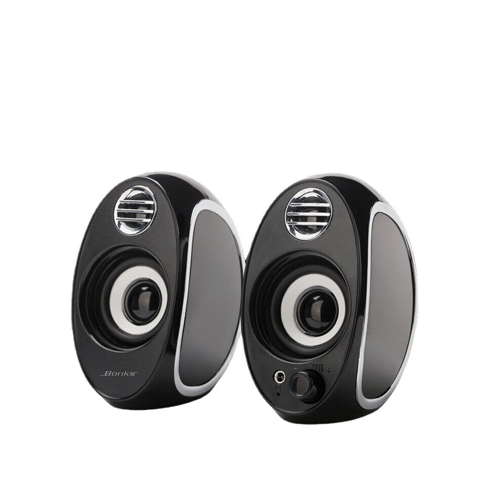 (Black) Full Range 2.0 Subwoofer Portable Computer Speakers Mini Bass Pc Speaker Portable Music Dj Usb Soundar For Laptop Phone Tv Black 6112212095669