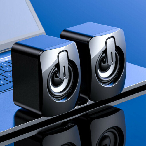 (Black) Mini Computer Speaker USB Wired Speakers 3D Stereo Surround Loudspeaker For PC Laptop Notebook Loudspeakers 2
