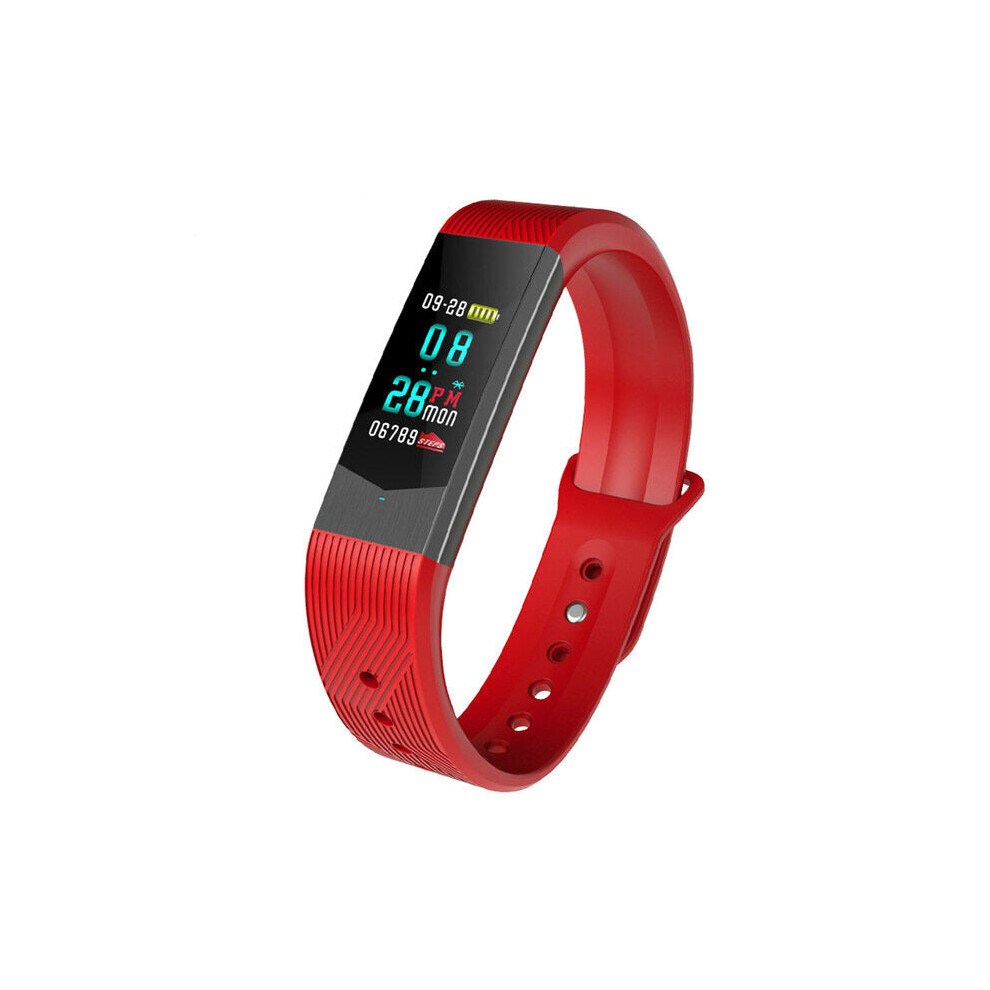 (Red) Digital Led Heart Rate Monitor Pedometer Sleep Fitness Tracker Smart Bracelet Wristband Red 9495687800189