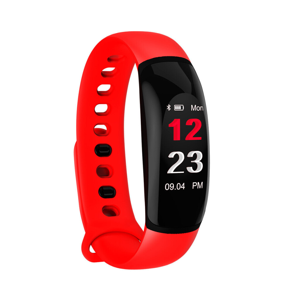 Greenzech (Red) Heart Rate Blood Pressure Monitor Waterproof Smart Sports Wristband