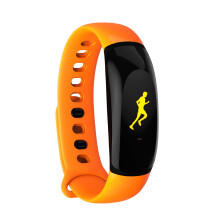 (Orange) Heart Rate Blood Pressure Monitor Waterproof Smart Sports Wristband