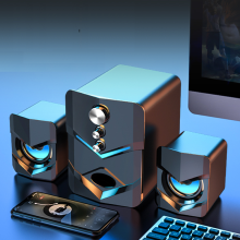 (With Bluetooth) 3 in 1 Computer Speaker 2.1 Channel Speaker USB 3.5mm Wired Bluetooth Computer PC Stereo Desktop Speaker Subwoofer