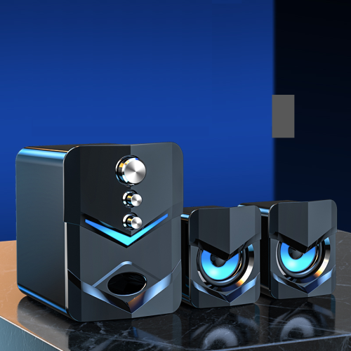 (With Bluetooth) 3 in 1 Computer Speaker 2.1 Channel Speaker USB 3.5mm Wired Bluetooth Computer PC Stereo Desktop Speaker Subwoofer 2