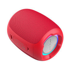 (Red) Wireless Bluetooth Speaker 20W Portable Subwoofer Hi-Fi Heavy Bass FM Radio TF Card IPX6 Waterproof