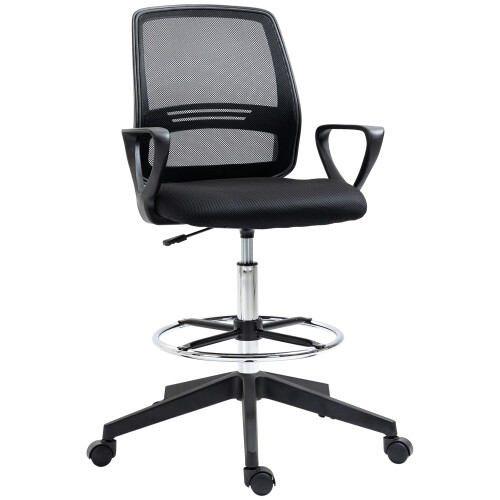 Vinsetto Vinsetto Draughtsman Chair Tall Office Chair with Adjustable Height 1