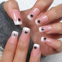 (Glue Type) Wear Party A French Style Xingx Cute High Sense   Reuse Nail Stickers Nail Popular