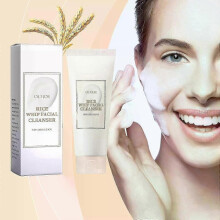 Rice Facial Cleanser, Rice Water Face Wash for sensitive, dry skin, Gentle Face Wash for Hydrating & Moisturizing, Creamy Lather, Makeup Remover