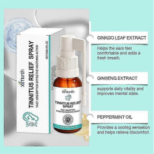(1pc) 1-3X Tinnitus Spray Ear Ringing Relief Relieving Ear Drops Hearing 30ml 1