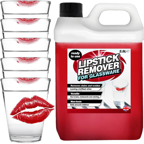 4 x 2.5 Litre Lipstick Remover Ready To Use Liquid Formula