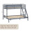 Vida Designs (Grey) Sydney Triple Bunk Bed - Single Double Ladder 8