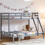 Vida Designs (Grey) Sydney Triple Bunk Bed - Single Double Ladder 1