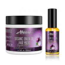 Organic Onion Hair Mask + Onion Hair Oil, Deep Conditioning Repair Frizz Control, Smooth Shiny Hair, Nourishing Scalp, Strengthens Roots
