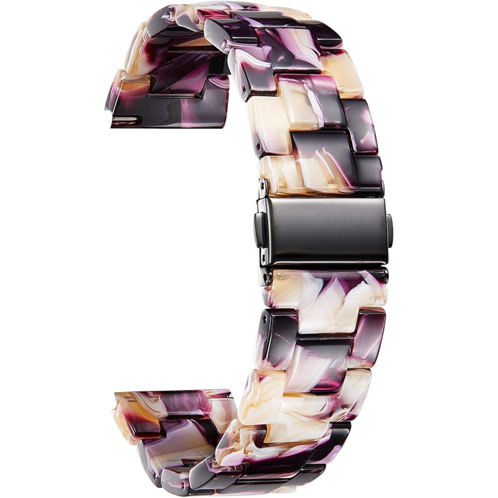 (22mm, Purple) Resin Watch Straps 14 16 18 20 22 mm for Women Replacement Watch Band 14 Colors Ladies Smart Watch Bracelets Pro Samsung Huawei Ticwatc-image-OPC-PJFDSGR-NEW