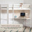 Vida Designs (White) Sydney 3ft Single Bunk Bed with Corner Desk Pine 4