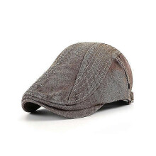 (Coffee) Guangdong Old Peaked Cap Men's Embroidered Washed Distressed Advance Hats Casual Middle-Aged And Elderly Sun Hat