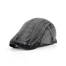 (Black) Guangdong Old Peaked Cap Men's Embroidered Washed Distressed Advance Hats Casual Middle-Aged And Elderly Sun Hat